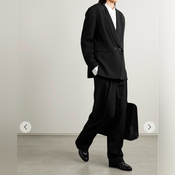 THE ROW black Alda blazer jacket double breasted shawl lapels New w/tags $2800 - Picture 4 of 16